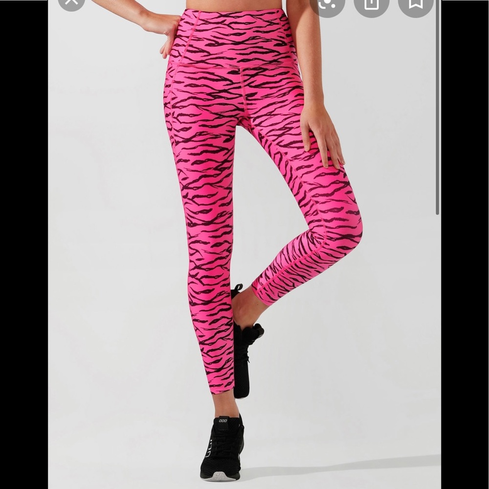 Lorna Jane pink zebra tights